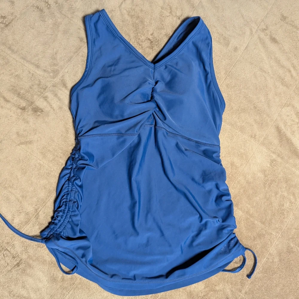 UV Skinz UPF 50+Royal Blue Ruched Swim Tank • Women’s L • Adjustable Side Ties - Picture 1 of 9